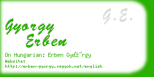 gyorgy erben business card